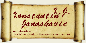Konstantin Jonašković vizit kartica